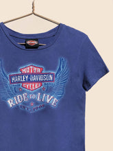 Load image into Gallery viewer, Harley Davidson Ride To Live T-Shirt Blue (M)