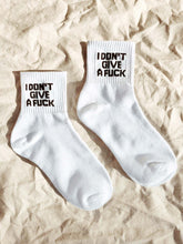 Load image into Gallery viewer, Idgaf Unisex Quarter Crew Socks White