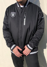 Load image into Gallery viewer, NFL Raiders x Nike Reversible Bomber Jacket Black/Silver (XL)