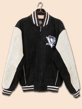 Load image into Gallery viewer, NHL Pittsburgh Penguins Suede Varsity Jacket Black (M)