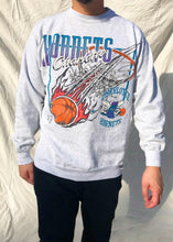 Load image into Gallery viewer, Vintage Logo 7 90's NBA Charlotte Hornets Sweater Grey (L)