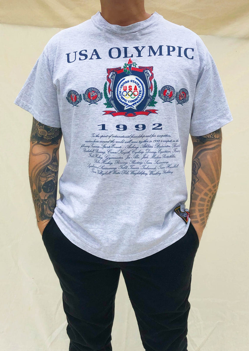 Vintage 1992 Dream Team Nutmeg Mills Olympics Shirt