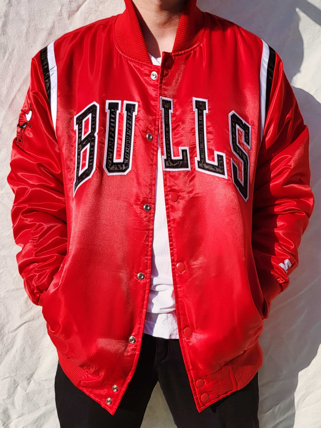 chicago bulls varsity jacket red