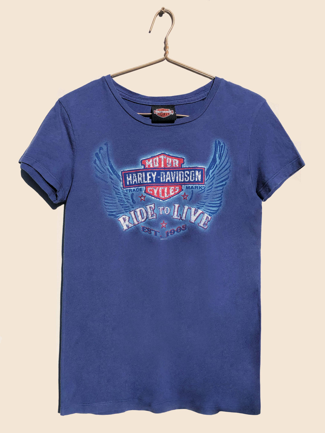 Harley Davidson Ride To Live T-Shirt Blue (M)