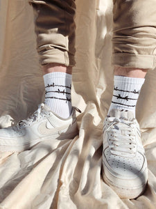Keep Out Unisex Crew Socks White