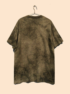 Lion Animal Print Tie Dye T-Shirt Khaki (L)