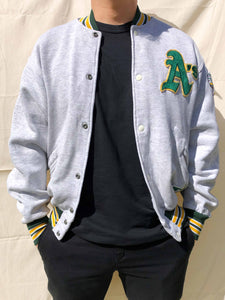 MLB Oakland Athletics Varsity Jacket Grey (XL)