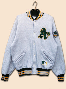 MLB Oakland Athletics Varsity Jacket Grey (XL)