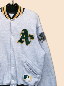 MLB Oakland Athletics Varsity Jacket Grey (XL)