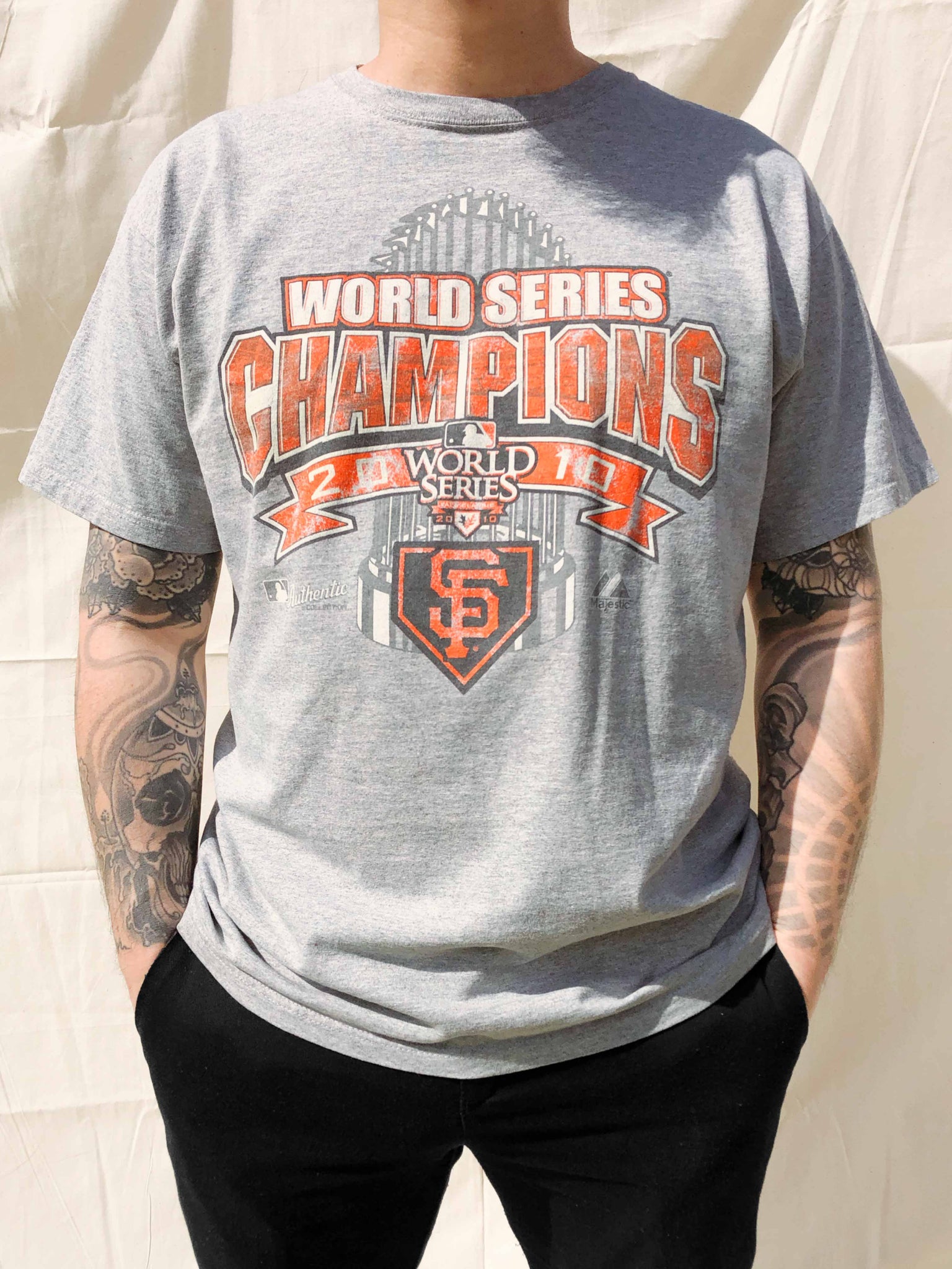 MLB San Francisco Giants 2010 World Series T-Shirt Grey (L) – Chop Suey  Official