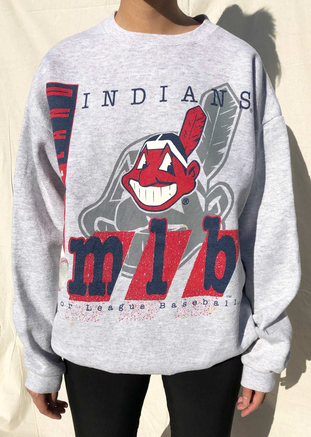 MLB '95 Cleveland Indians Sweater Grey (M)