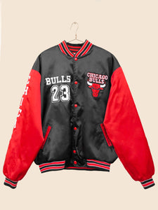 RARE NBA 80's Chicago Bulls Michael Jordan 23 Varsity Jacket Black (L)
