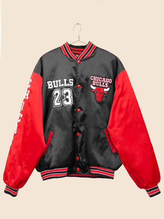 RARE NBA 80's Chicago Bulls Michael Jordan 23 Varsity Jacket Black (L)