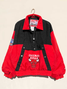 NBA 90's Chicago Bulls Pullover Jacket Red (M)