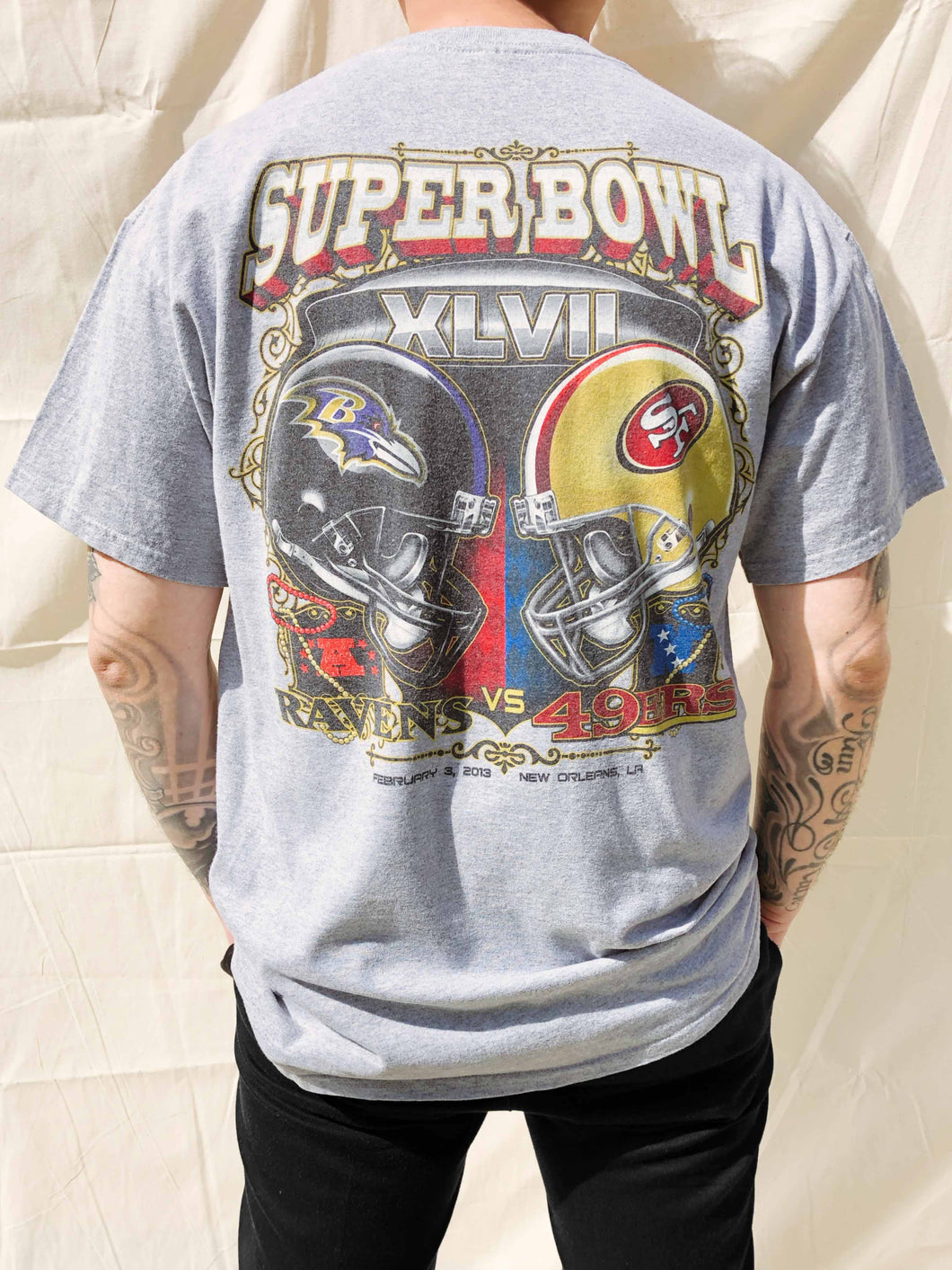 NFL 2013 Super Bowl Ravens 49ers T-Shirt Grey (L) – Chop Suey Official