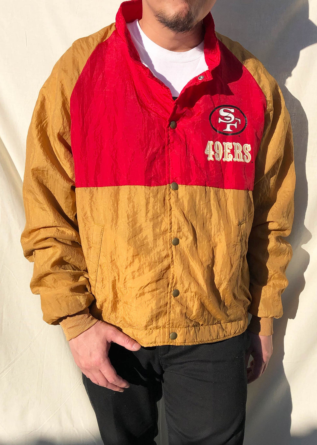 NFL 80s San Francisco 49ers Bomber Jacket Gold (XL)