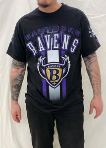 NFL 90s Baltimore Ravens Pro Player T-Shirt Black (L)