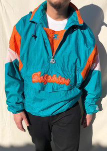 NFL 90s Starter Miami Dolphins Anorak Jacket Aqua (L)