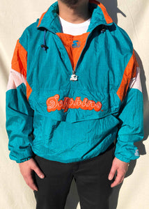 NFL 90s Starter Miami Dolphins Anorak Jacket Aqua (L)