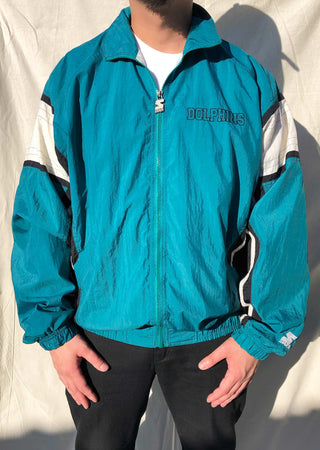 NFL 90s Starter Miami Dolphins Jacket Aqua (XL)