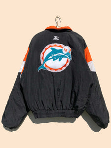 NFL Miami Dolphins Starter Jacket Black - (XL)