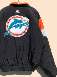 NFL Miami Dolphins Starter Jacket Black - (XL)