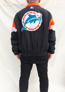 NFL Miami Dolphins Starter Jacket Black - (XL)
