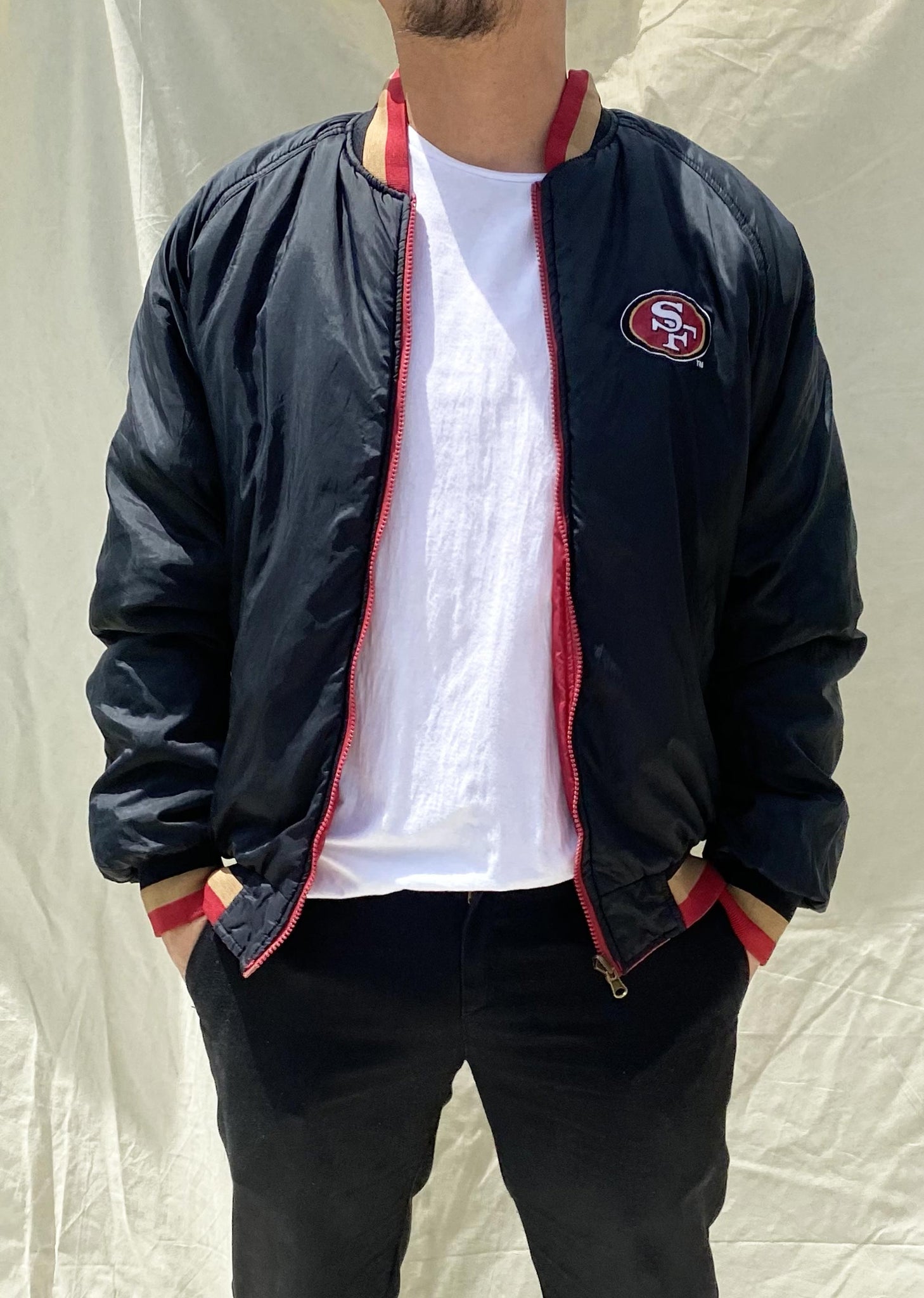 NFL San Francisco 49ers Reversible Jacket Black/Red (L) – Chop