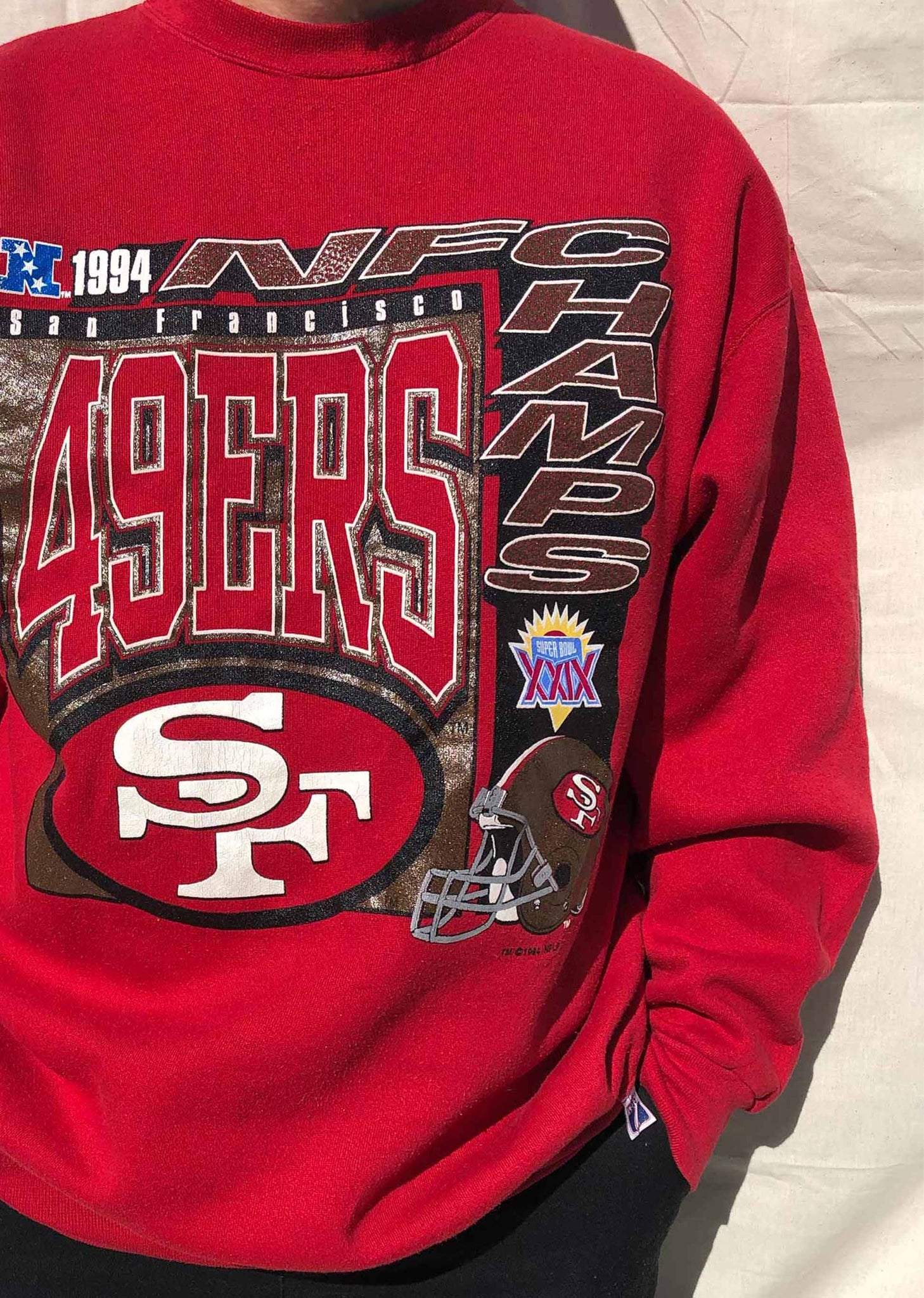 NFL '94 San Francisco 49ers Super Bowl Sweater Red (XL) – Chop Suey Official