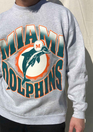 NFL '95 Miami Dolphins Sweater Grey (L)