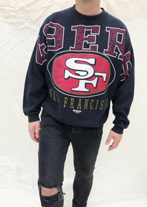 RARE NFL '98 San Francisco 49ers Spellout Sweater Black (XXL)