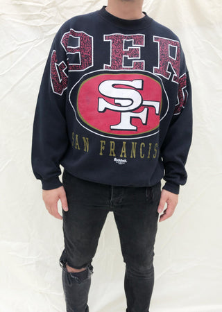 RARE NFL '98 San Francisco 49ers Spellout Sweater Black (XXL)