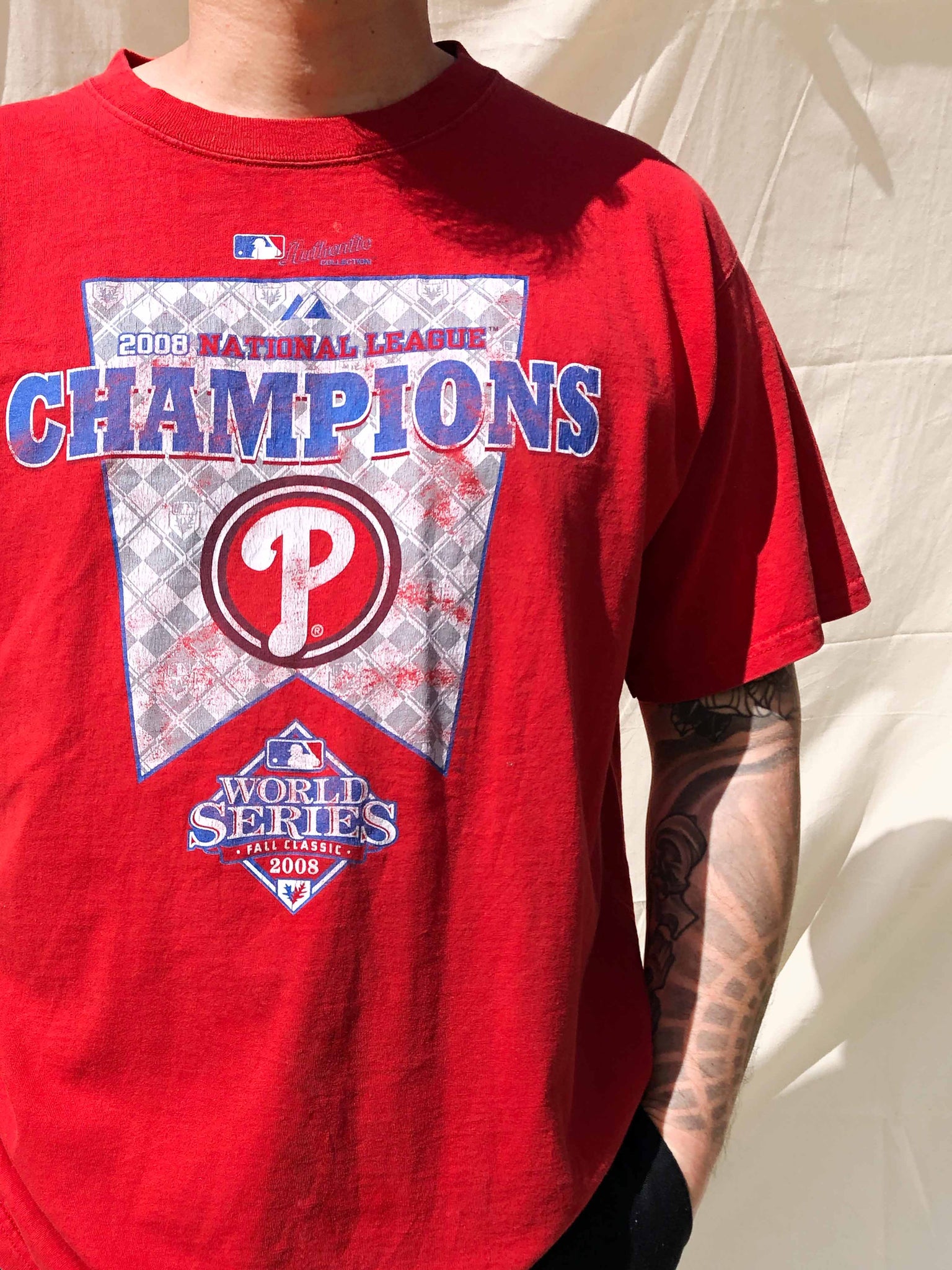 MLB Philadelphia Phillies 2008 World Series T-Shirt Red (L) – Chop