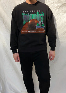 Vintage 90's Chalk Line NBA Minnesota Timberwolves Sweater Black (L)
