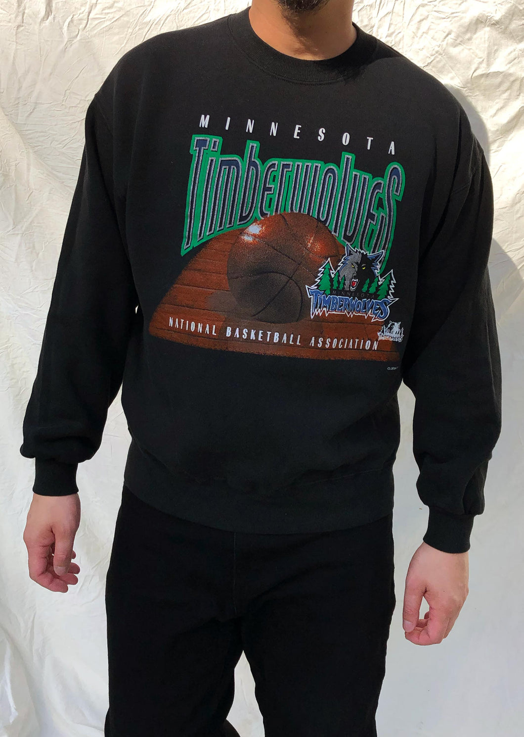 Vintage 90's Chalk Line NBA Minnesota Timberwolves Sweater Black (L)