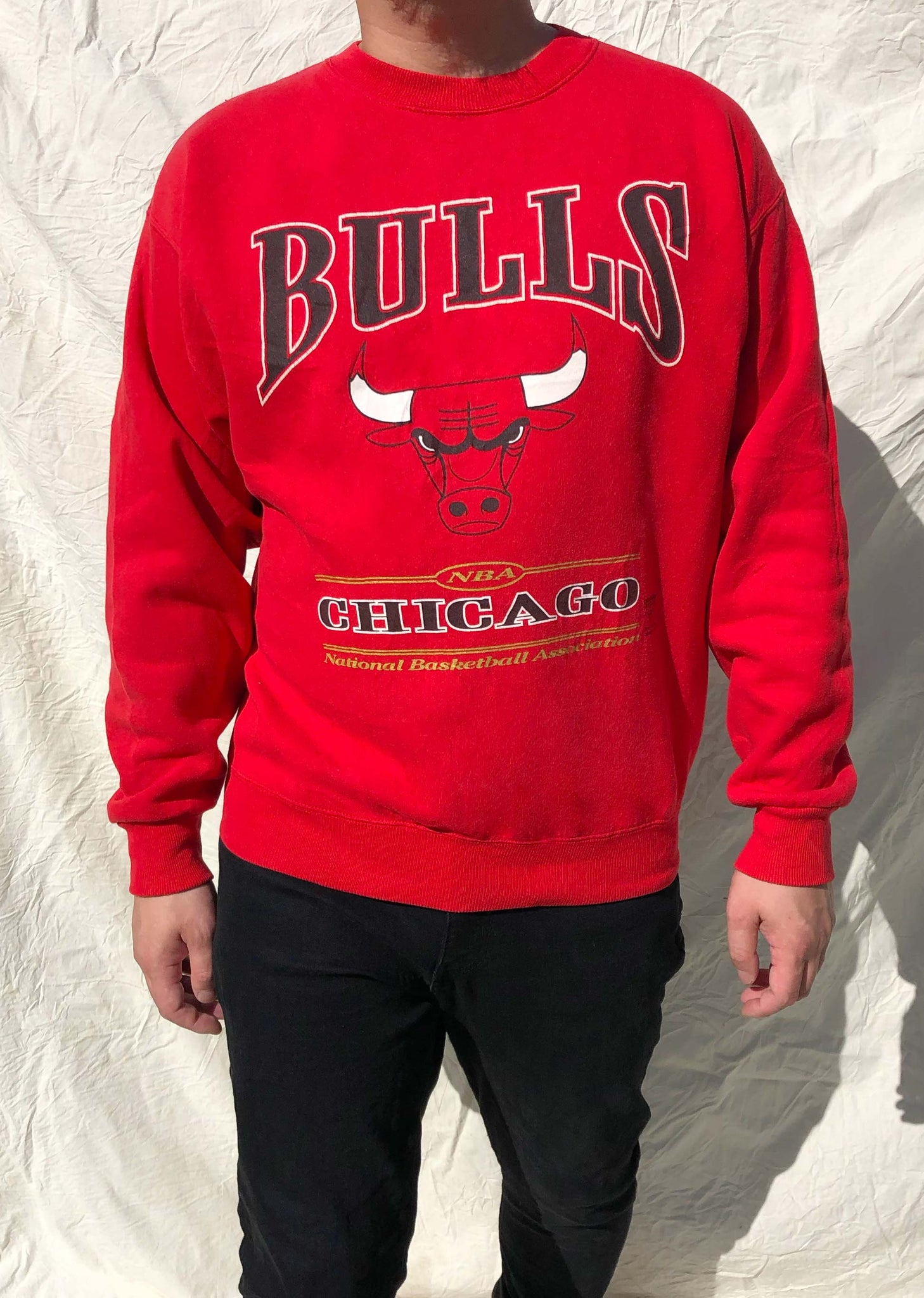 Vintage 90's Chicago Bulls NBA Basketball Red T Shirt Size 