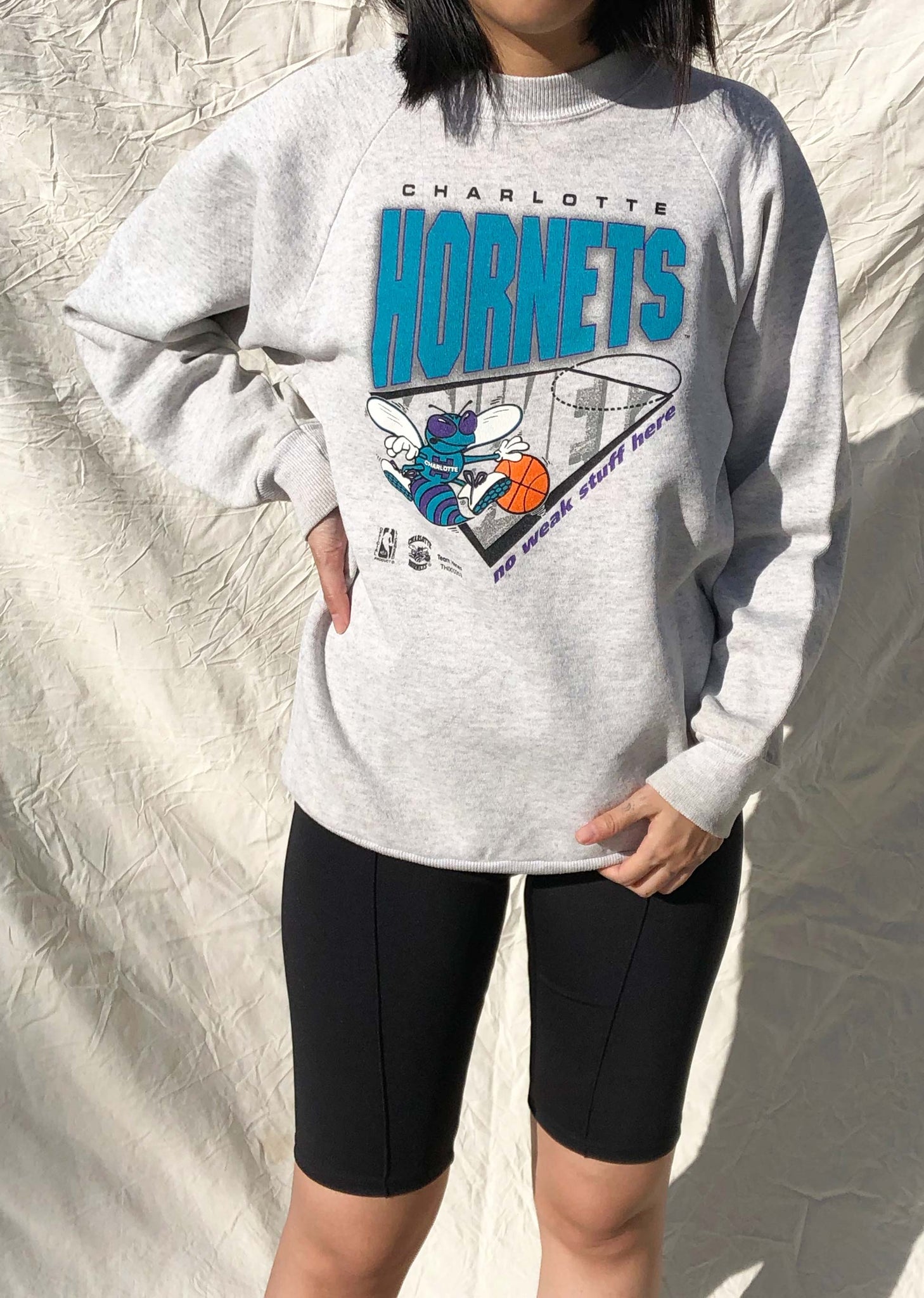Vintage 90 s NBA Charlotte Hornets Sweater Grey S Chop Suey