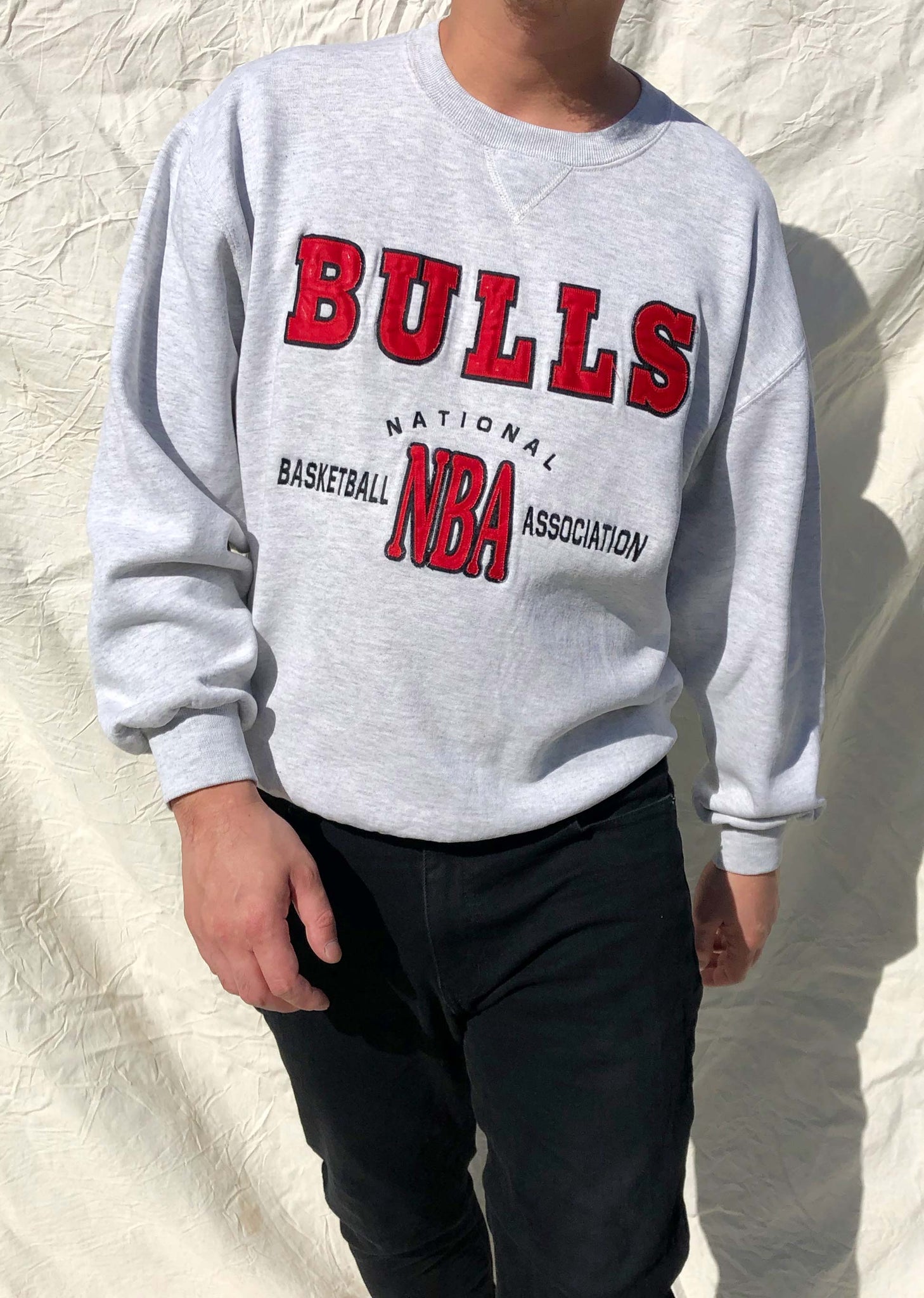 Vintage 90's Russell Athletic NBA Chicago Bulls Sweater Grey (L