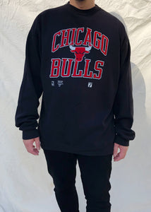Vintage 90's Tultex NBA Chicago Bulls Sweater Black (XL)