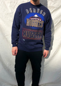 Vintage 90's Tultex NBA Denver Nuggets Sweater Navy (L)