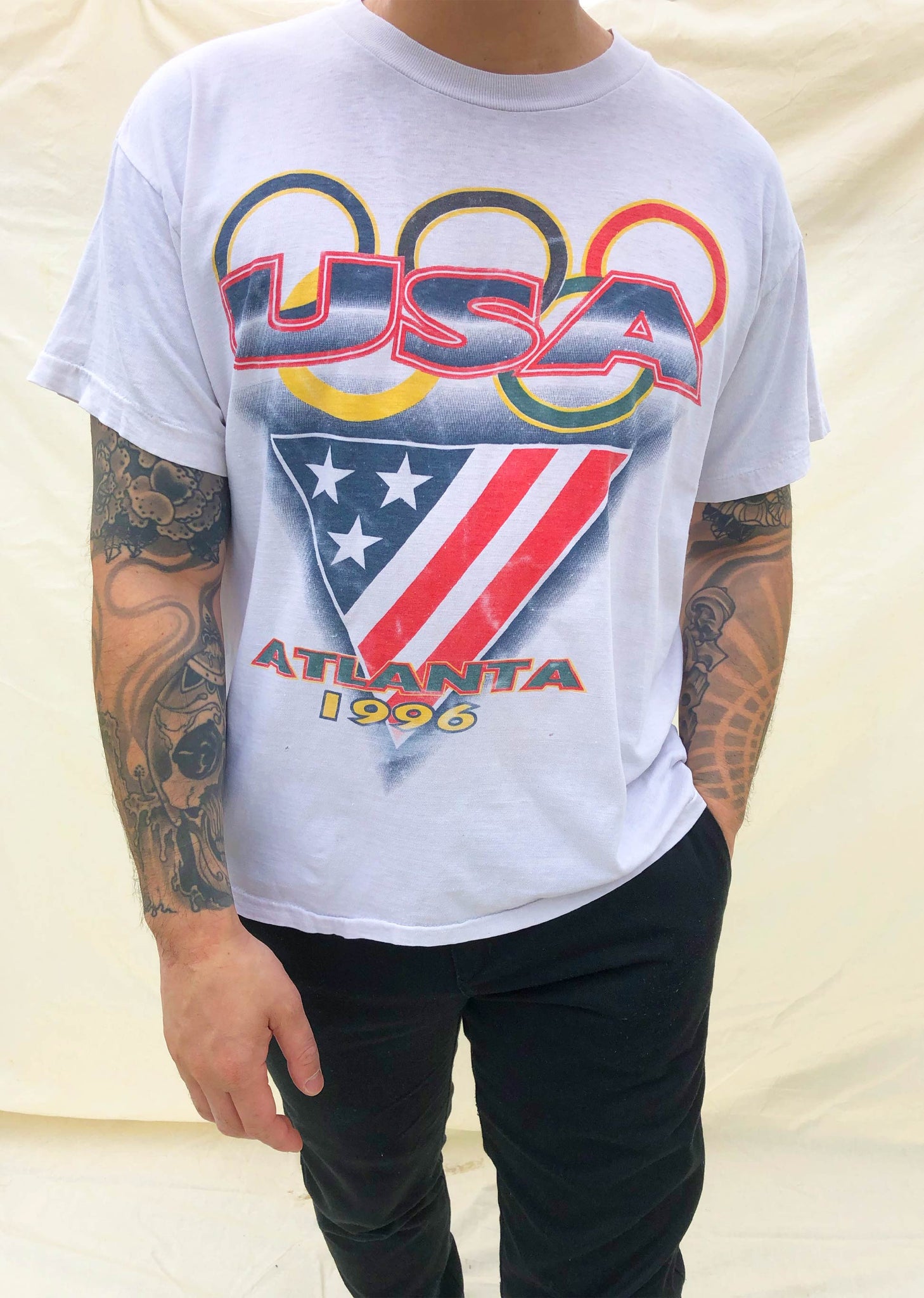 Vintage Atlanta 1996 USA Olympics T-Shirt White (L) – Chop Suey Official