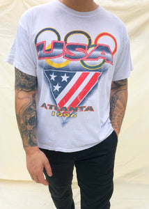 Vintage Atlanta 1996 USA Olympics T-Shirt White (L)