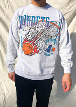 Load image into Gallery viewer, Vintage Logo 7 90&#39;s NBA Charlotte Hornets Sweater Grey (L)
