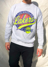 Load image into Gallery viewer, Vintage Logo 7 90&#39;s NBA Los Angeles Lakers Neon Sweater Grey (XL)
