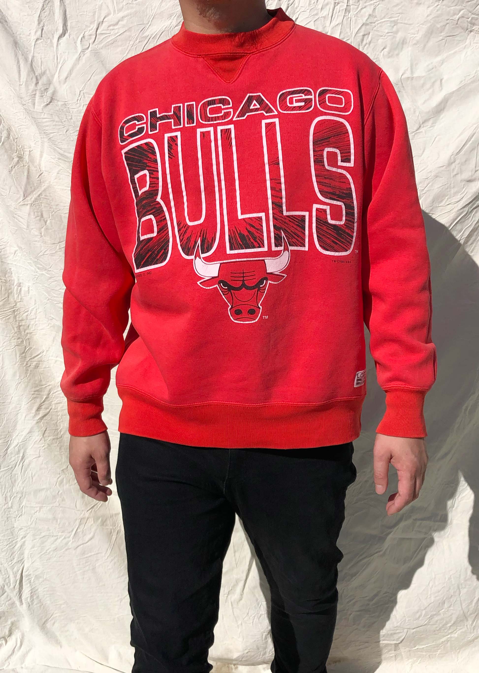 Vintage 90s Oversized Chicago Bulls Red Logo Sweatshirt