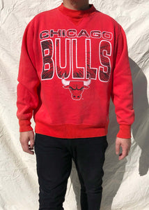 Vintage Logo 7 '91 NBA Chicago Bulls Sweater Red (L)