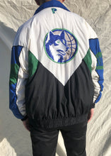 Load image into Gallery viewer, Vintage NBA 90&#39;s Minnesota Timberwolves Pro Player Heavy Jacket White/Blue - (XL)
