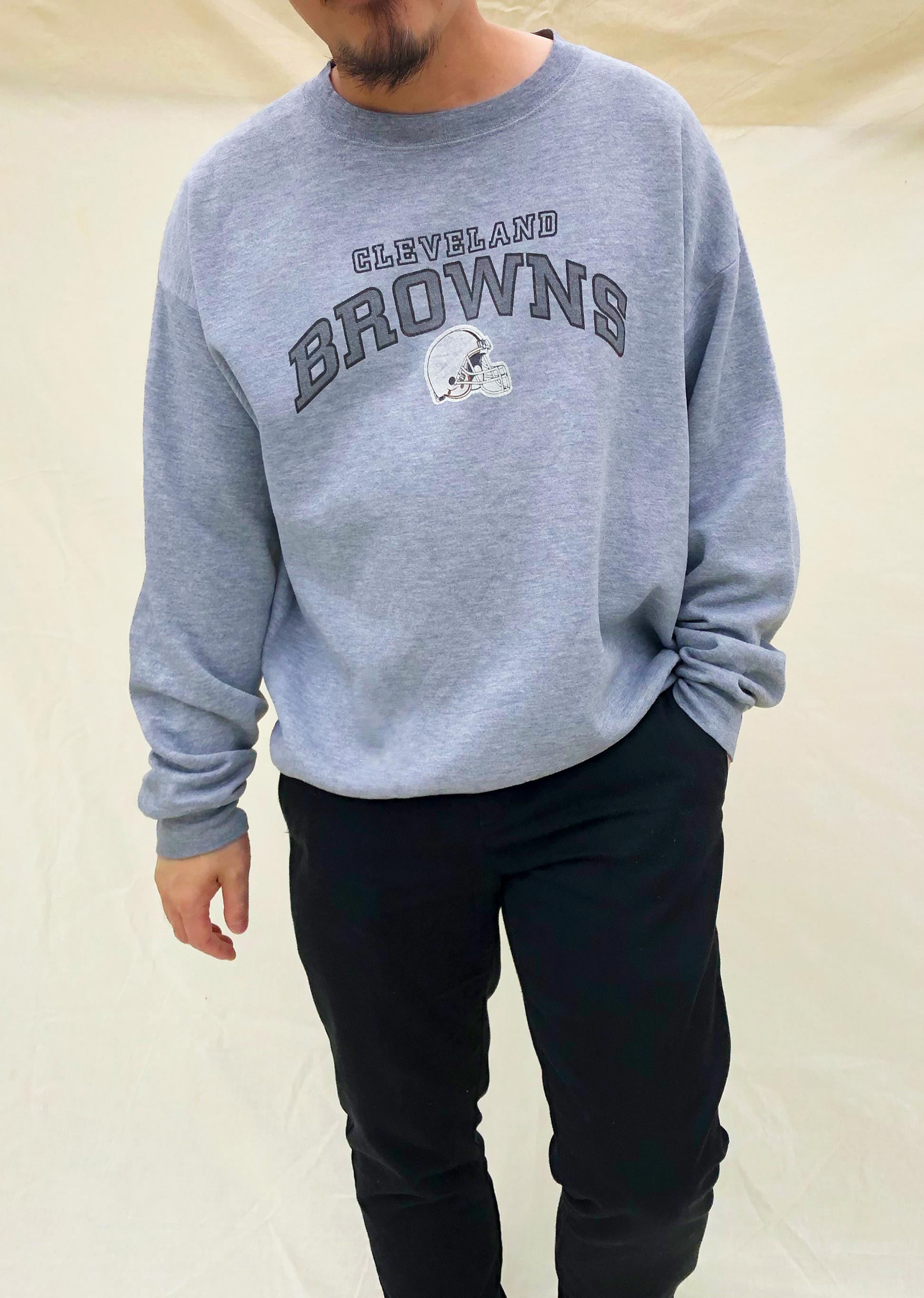 Vintage NFL Cleveland Browns Sweater Grey XL Chop Suey Official