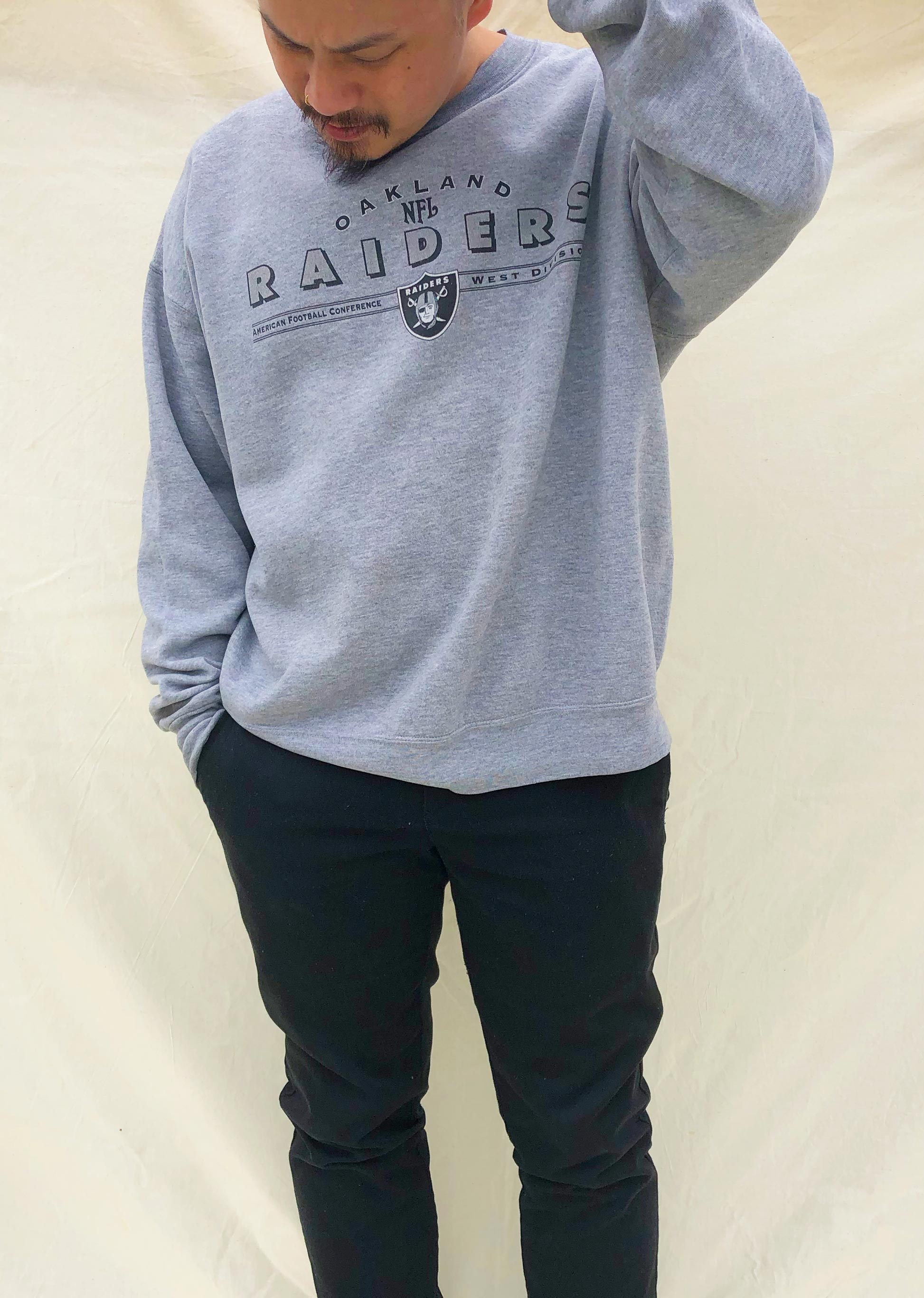 Vintage NFL Oakland Raiders Sweater Grey XL Chop Suey Official