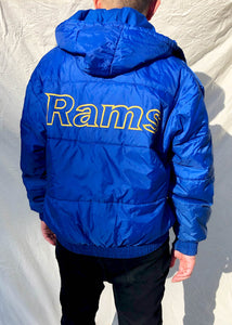 Vintage Pro Player 90's NFL St Louis Rams Reversible Puffer Jacket Blue (L)